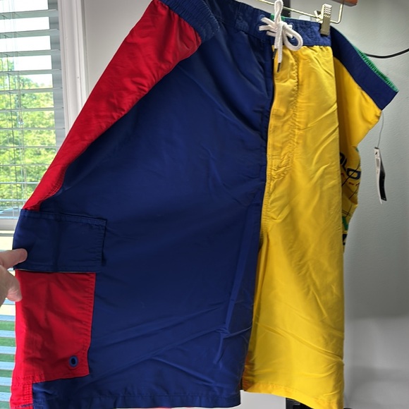 Polo Ralph Lauren Classic Red and Blue Block Board Shorts with Size 4XLT - Picture 4 of 8